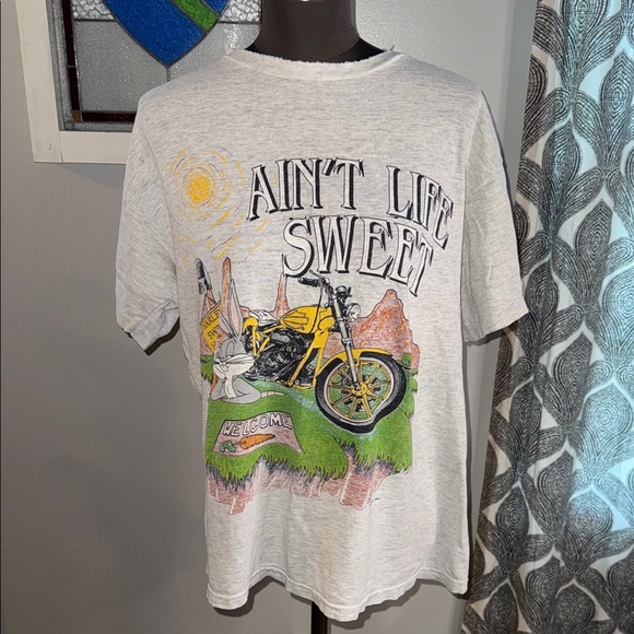 Harley Davidson Bugs Bunny Vintage 1993 Single Stitch Distressed T Shirt - Picture 2 of 14
